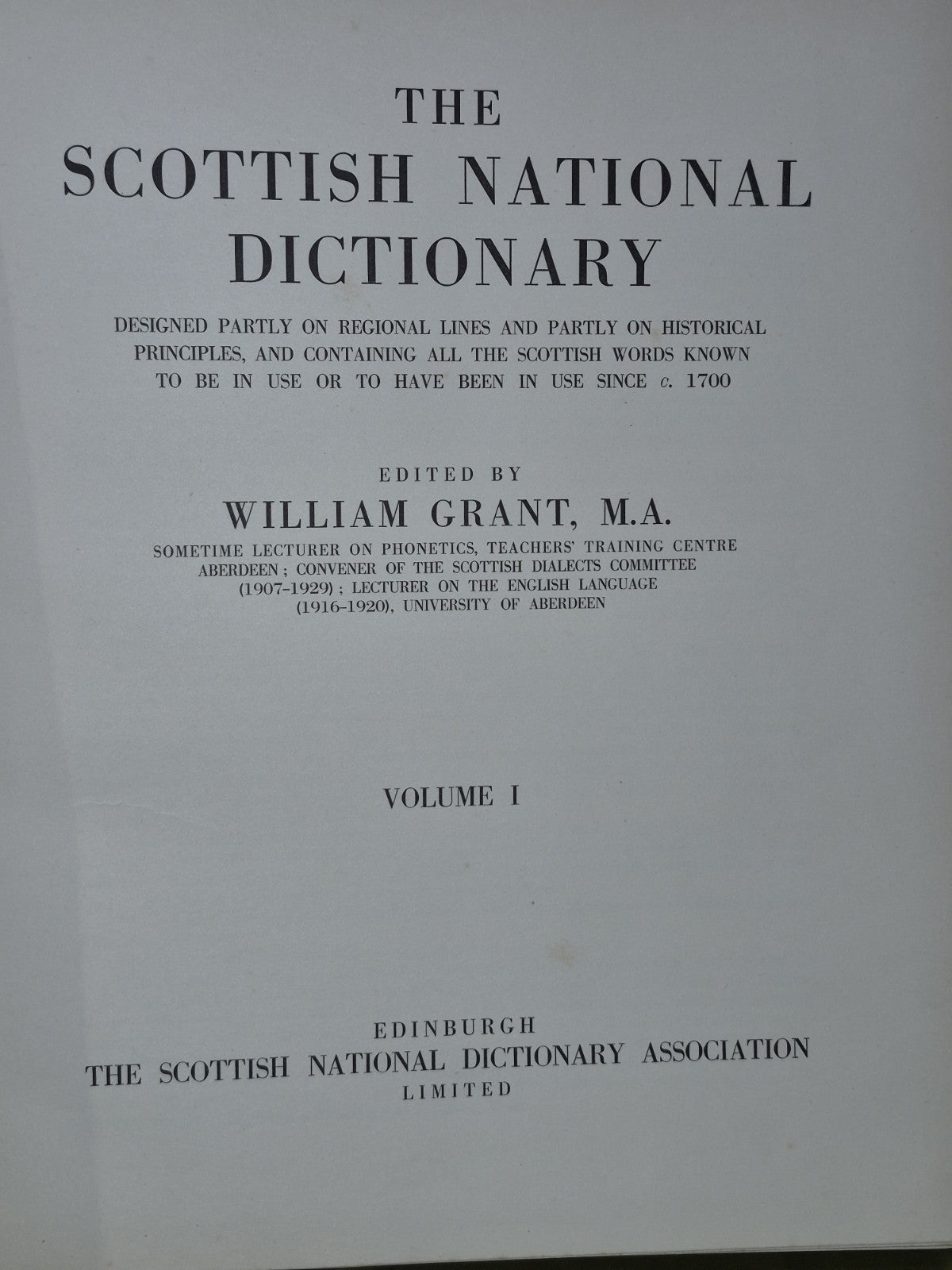 The Scottish National Dictionary (1941) William Grant Volumes 1-10 First Edition6