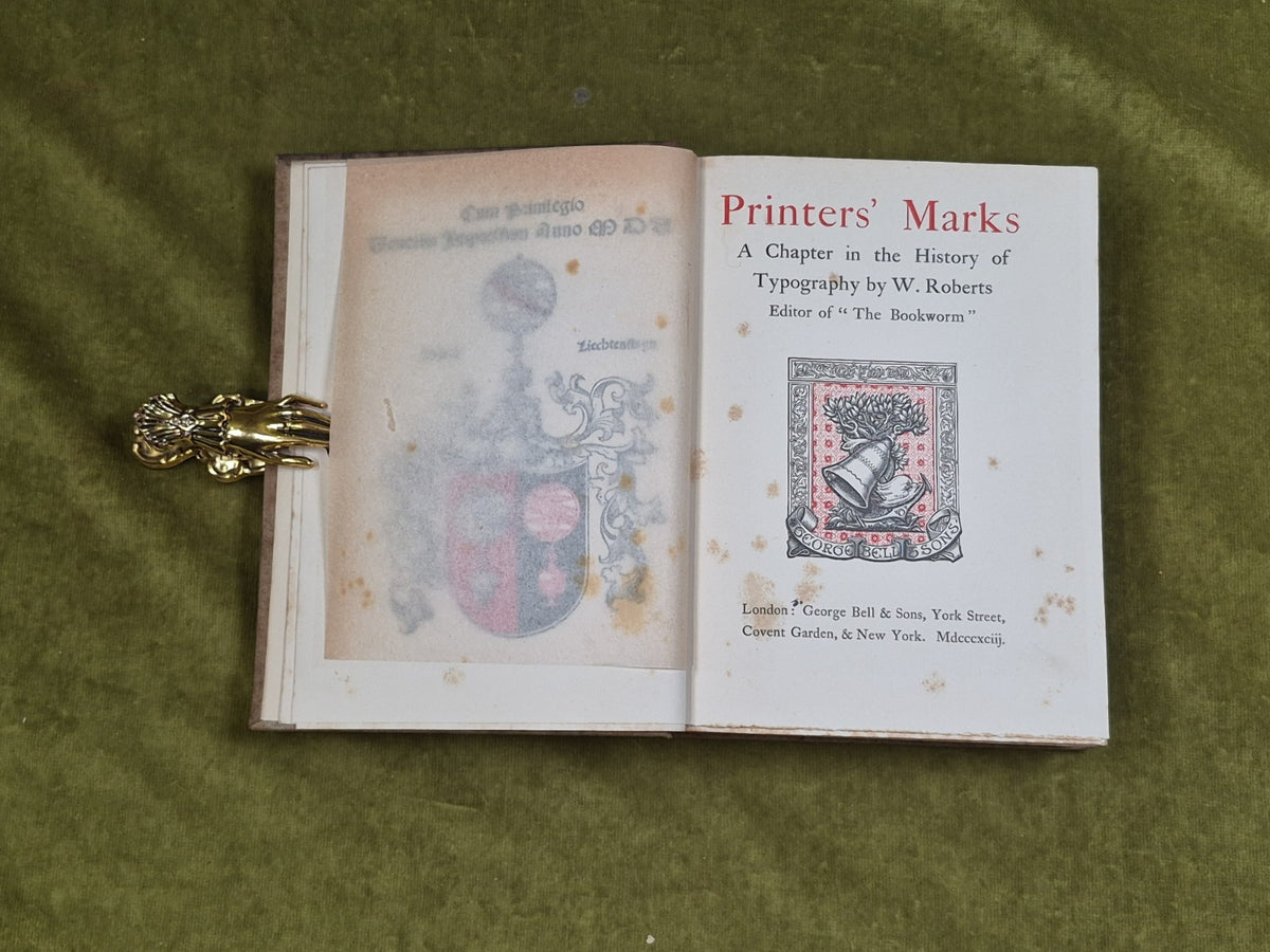 Printers Marks A Chapter in the History of Typography - William Roberts 1893 1st5