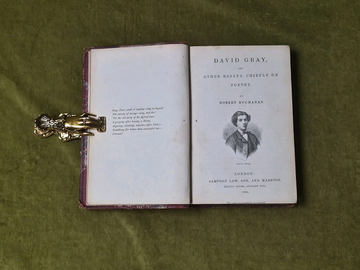 David Gray & Other Essays Chiefly on Poetry - Robert Buchanan , Sampson Low 18685