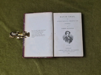 David Gray & Other Essays Chiefly on Poetry - Robert Buchanan , Sampson Low 18685