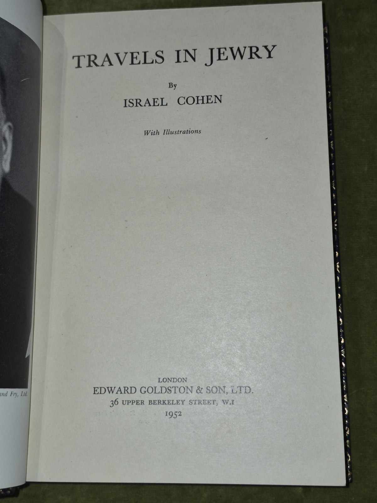 Travels In Jewry ~ Israel Cohen 1952 Limited SIGNED Leather Bound 1st Edition8
