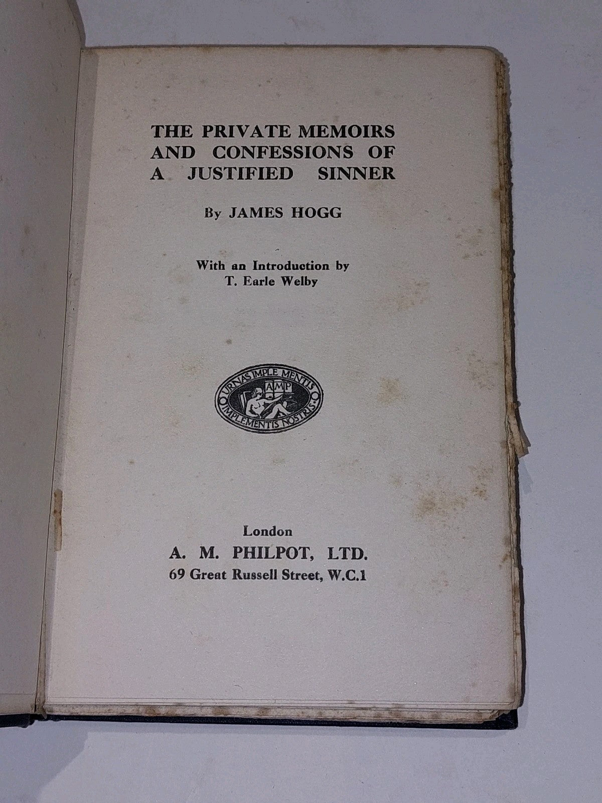 The Private Memoirs & Confessions of a Justified Sinner  James Hogg 1926 RARE 2