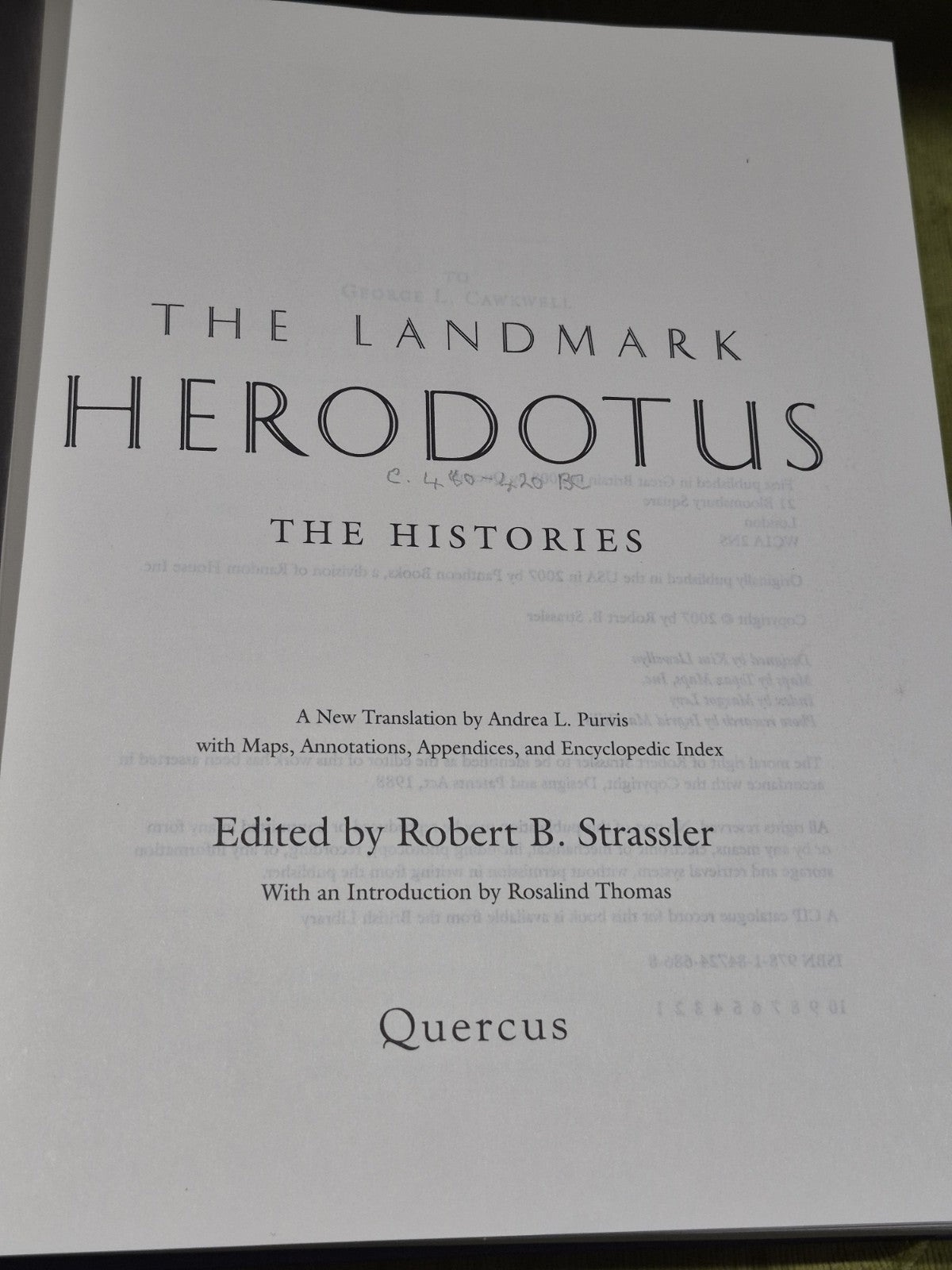 Landmark Herodotus : The Histories by Robert B. Strassler (2008 UK)6