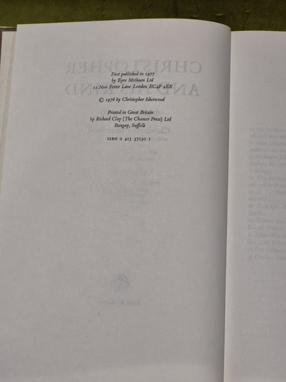 Christopher Isherwood- Christopher and His Kind 1929 - 1939 1st HB DJ UK 19777