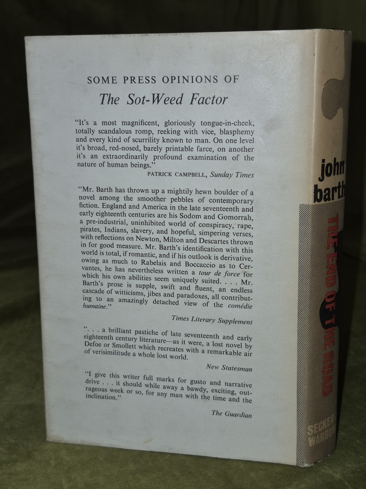 The End of the Road, John Barth. 1962 1st British Edition 1