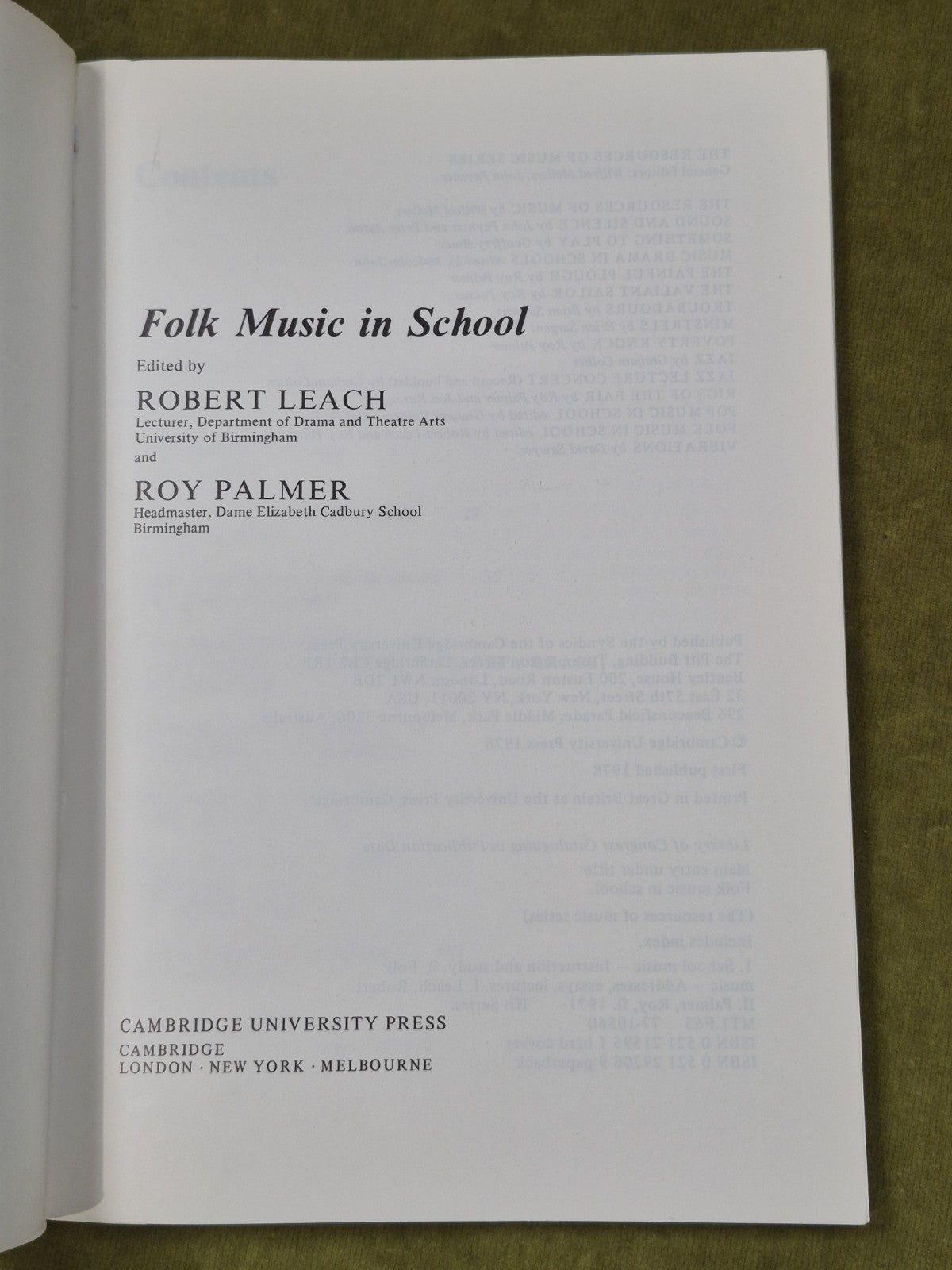 Folk Music in School by Roy Palmer (English) Paperback Book3