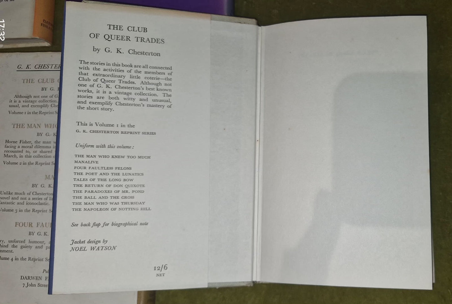 G K Chesterton - Reprint Series 1964 Darwen Finlayson - 11 Volumes HB / DJ 7