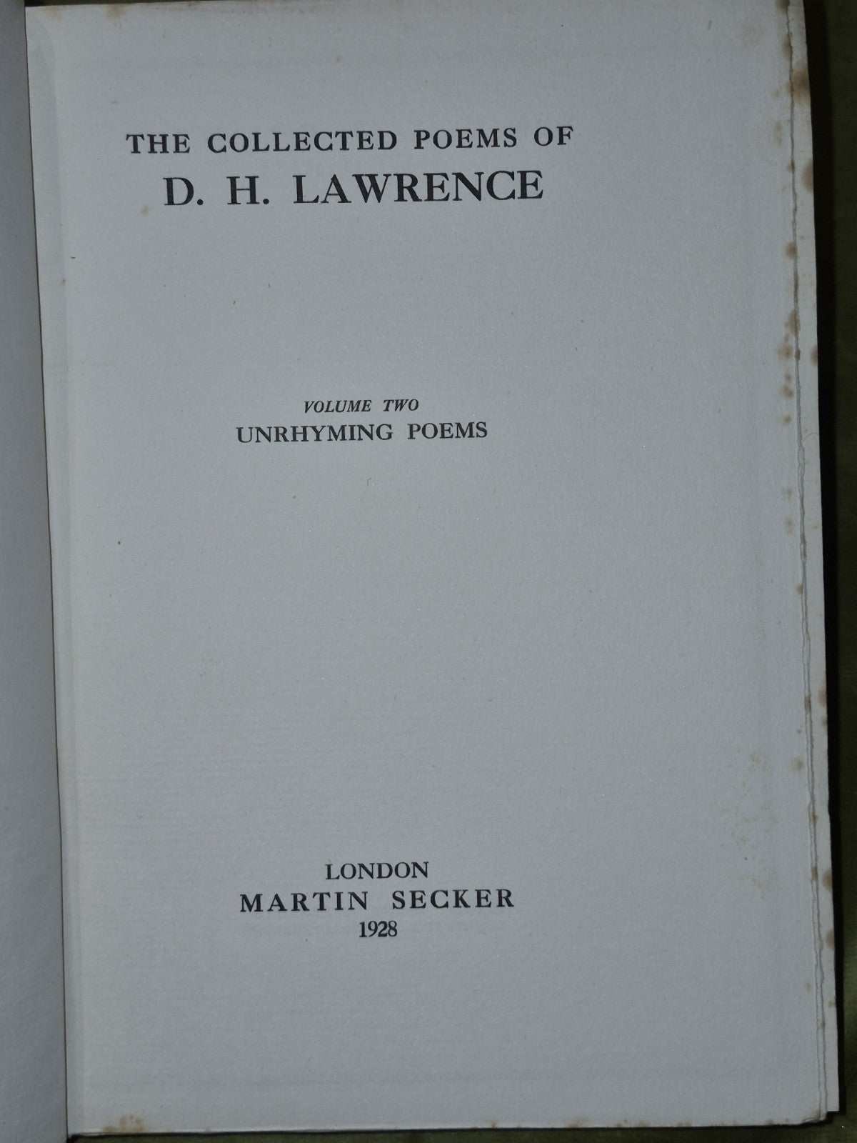 The Collected Poems of D. H. Lawrence (1928 First Edition) Complete Two Volumes3