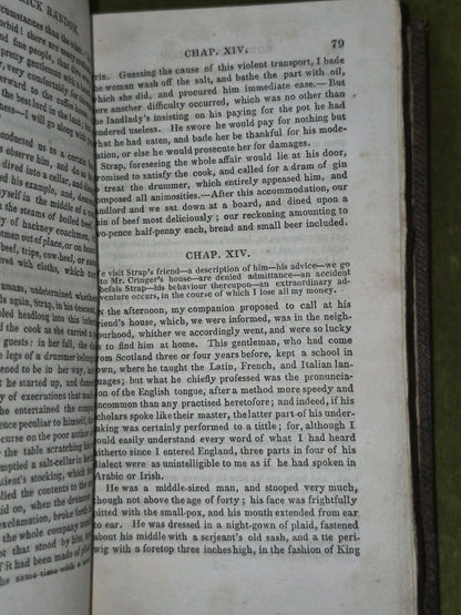 T Smollett Peregrine Pickle Humphry Clinker Roderick Random 1815 Set Leather14