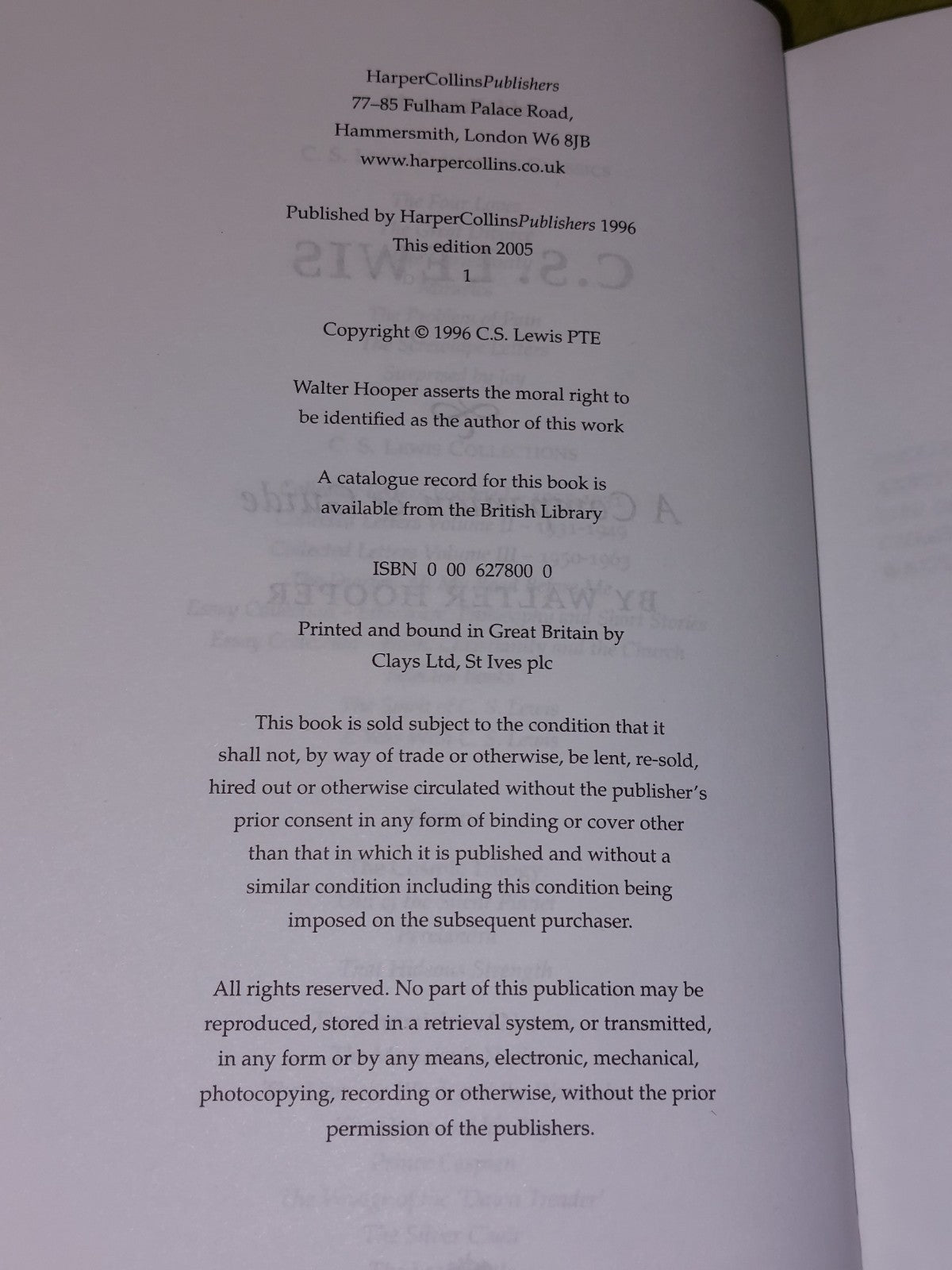 C.S.Lewis  The Companion & Guide  Walter Hooper (2005)3