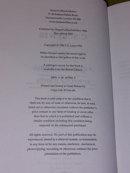 C.S.Lewis  The Companion & Guide  Walter Hooper (2005)3