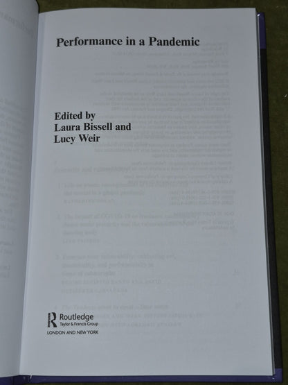 Performance in a Pandemic Laura Bissed Lucy Weir 2022 Hardback2