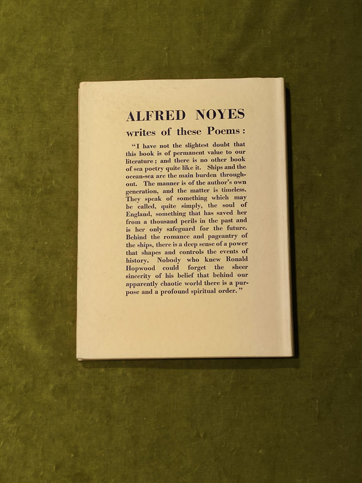 The Laws Of The Navy And Other Poems Admiral Ronald A Hopwood C.B. 1951 1st HB1