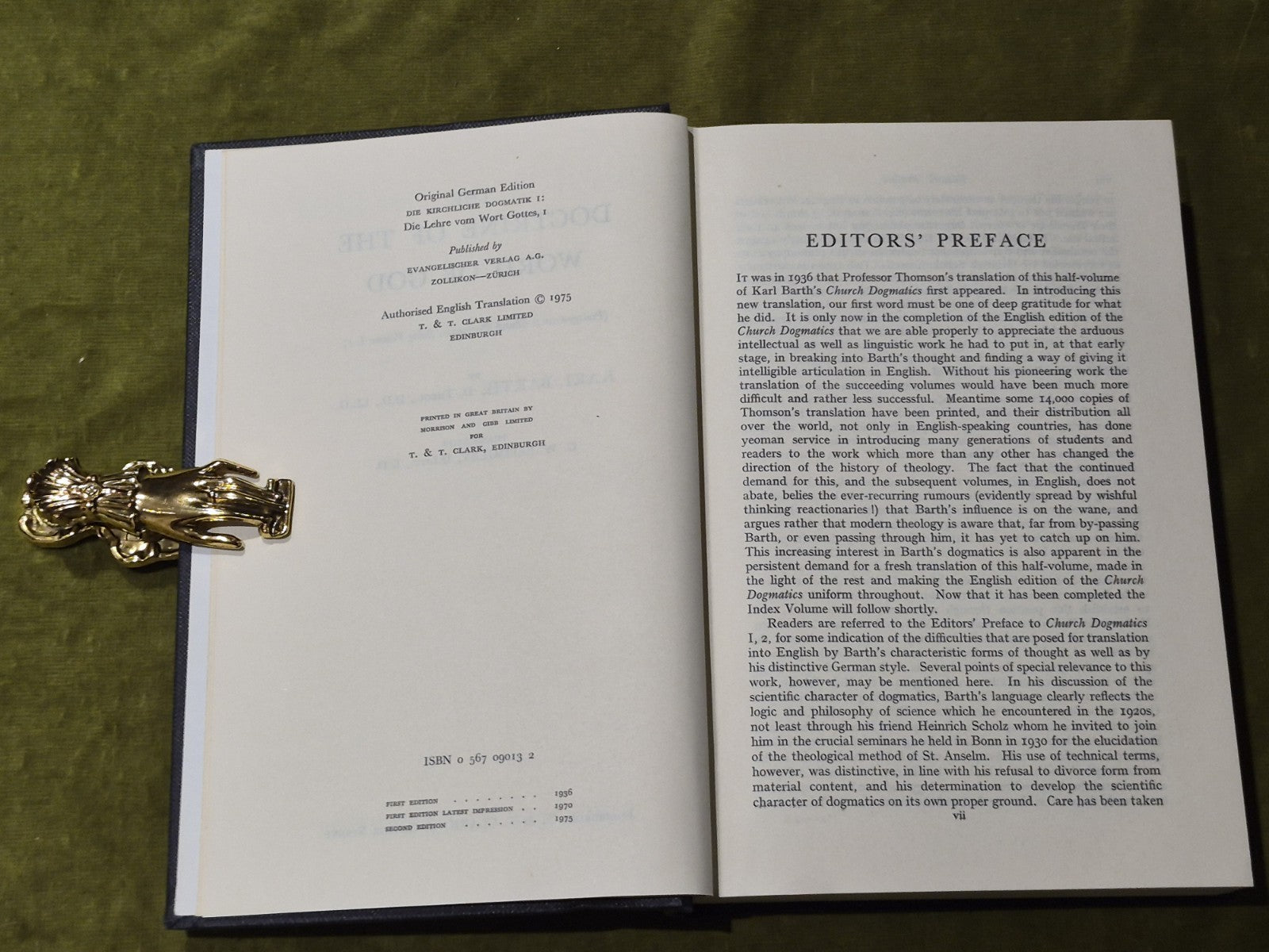 Karl Barth - Church Dogmatics Vol. I/1 & I/2 : Doctrine of the Word of God HB5