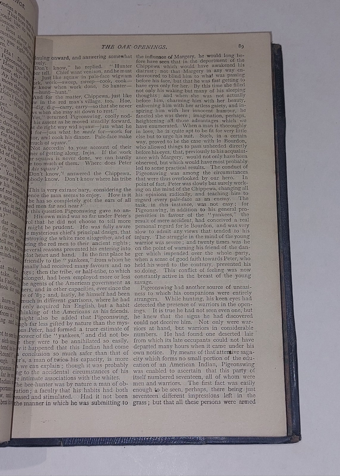 Oak Openings Or, The Beehunter by J. Fenimore Cooper, Quarter Leather Bound Hb4