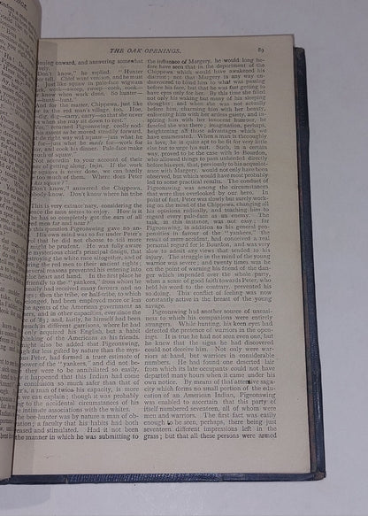 Oak Openings Or, The Beehunter by J. Fenimore Cooper, Quarter Leather Bound Hb4