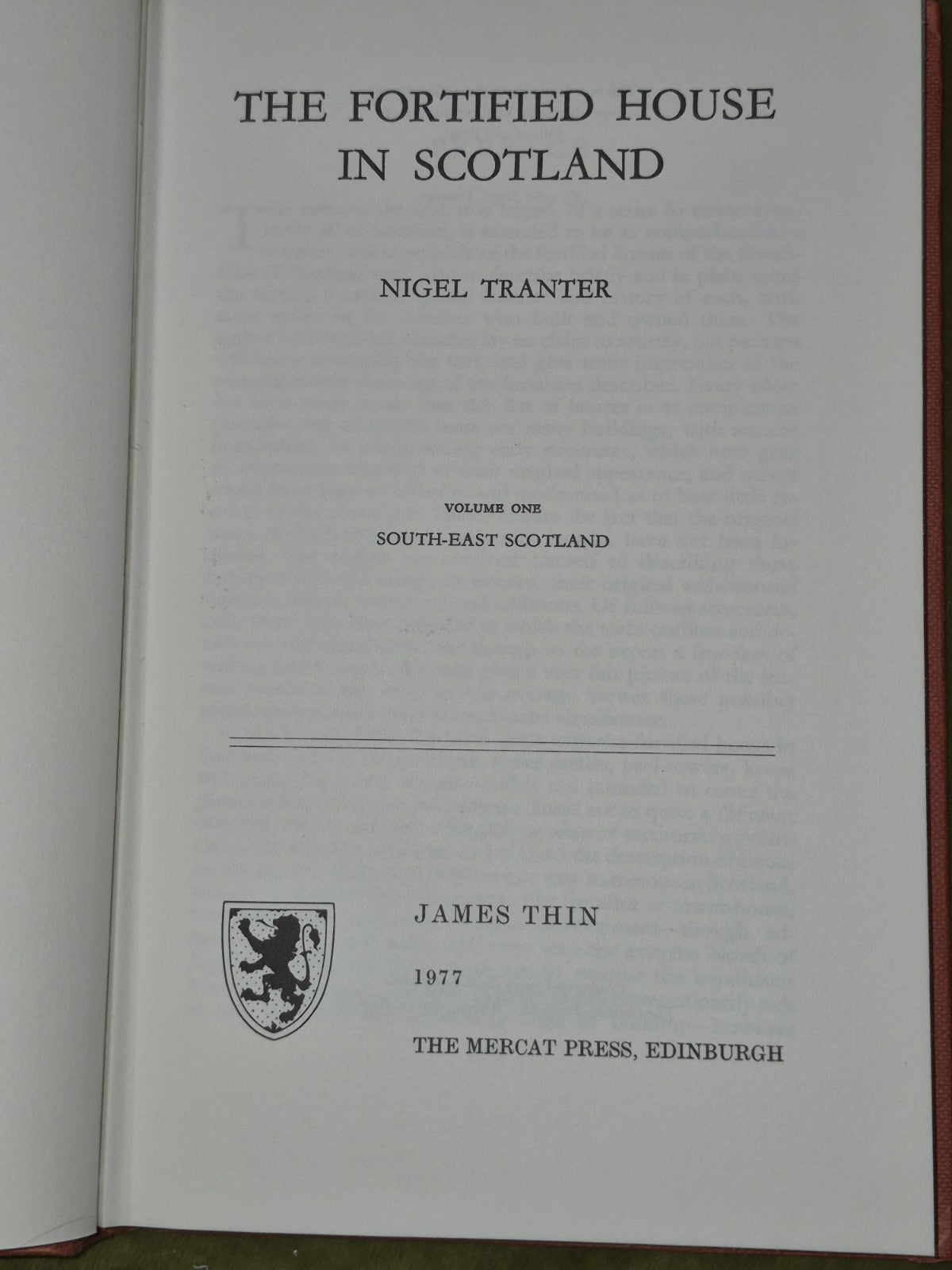 The Fortified House in Scotland Nigel Tranter First Editions + Facsimile HB DJ6