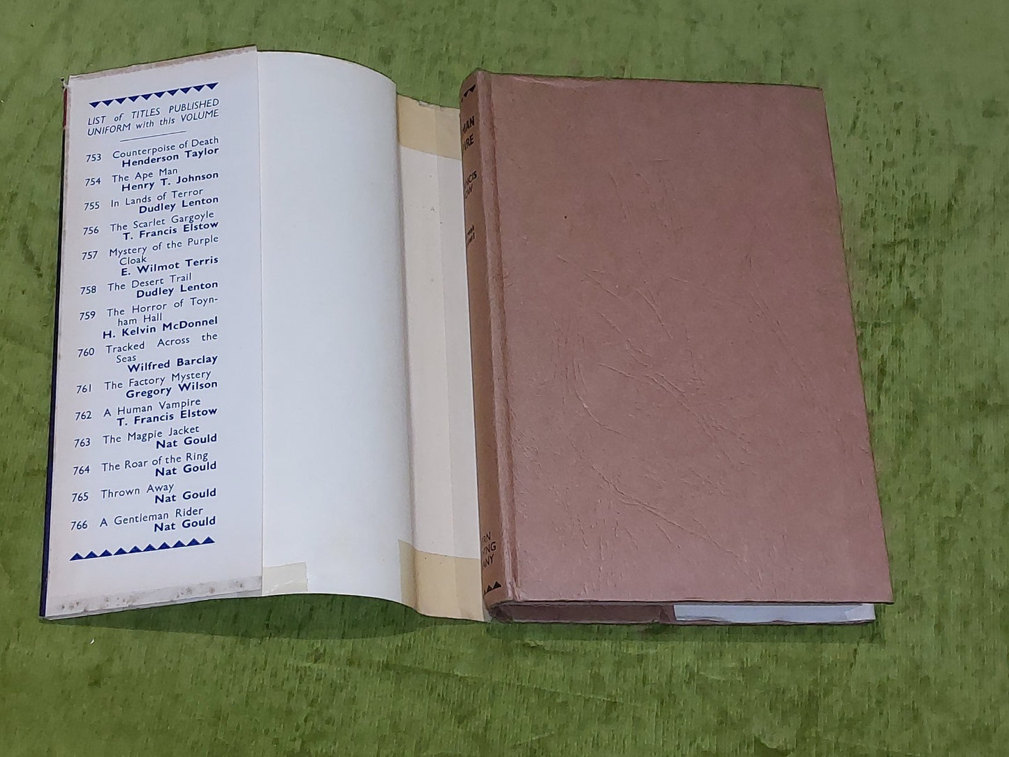 A Human Vampire by T. Francis Elstow [Modern Publishing] HB/DJ Rare Book4