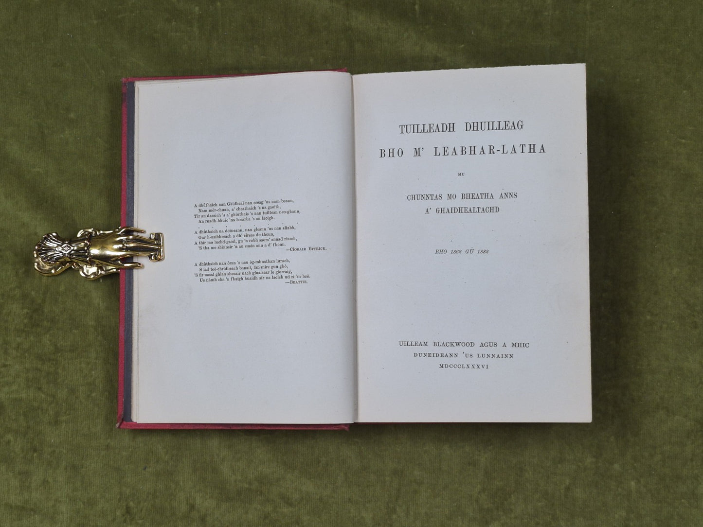 Tuilleadh Dhuilleag Bho M' Leabhar-Latha bho 1862 gu 1882 - Blackwood 18864