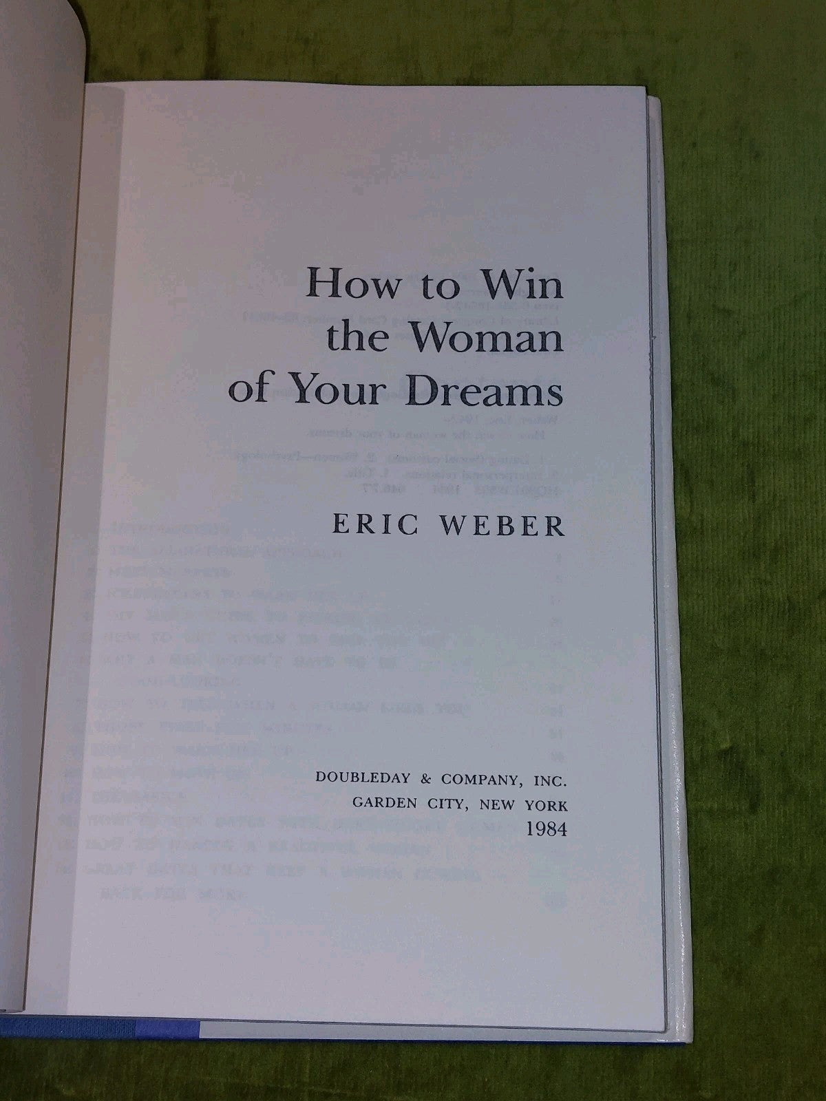 How to Win the Woman of Your Dreams - Eric Weber [Doubleday] 1984 1st Ed Hb Book4