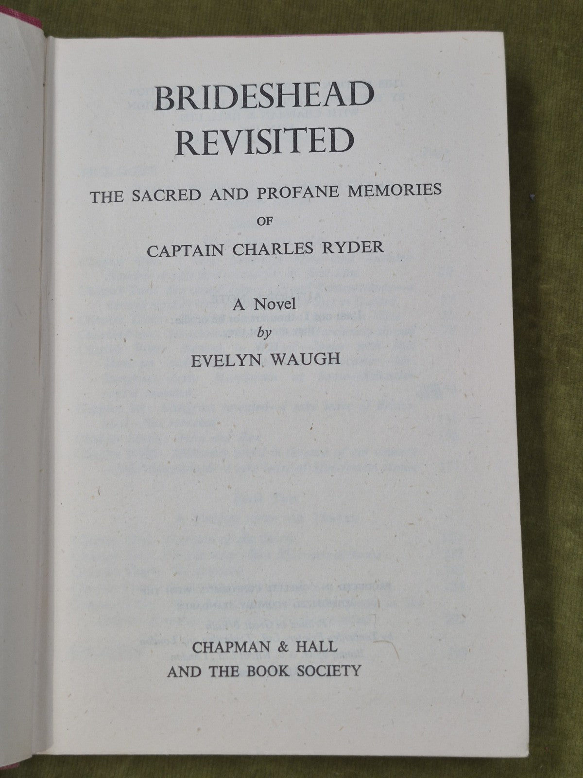 Brideshead Revisited Evelyn Waugh First Edition Book Society 19454