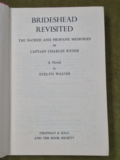 Brideshead Revisited Evelyn Waugh First Edition Book Society 19454