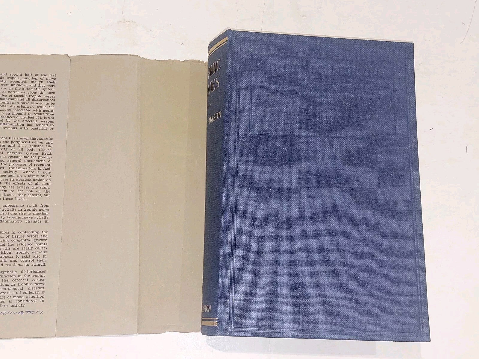 Trophic Nerves By R. WyburnMason (1950) Hb Book With Dust Jacket3