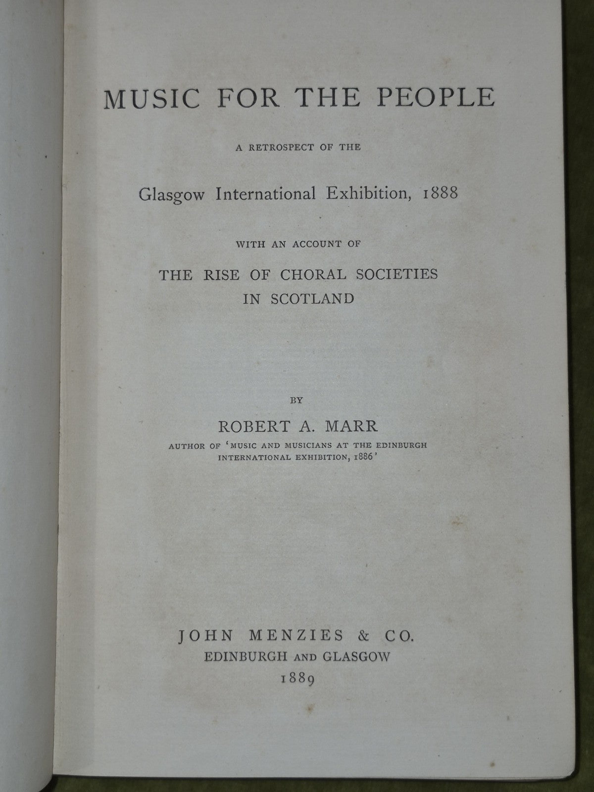 Music for the People Glasgow International Exhibition 1889 John Menzies4