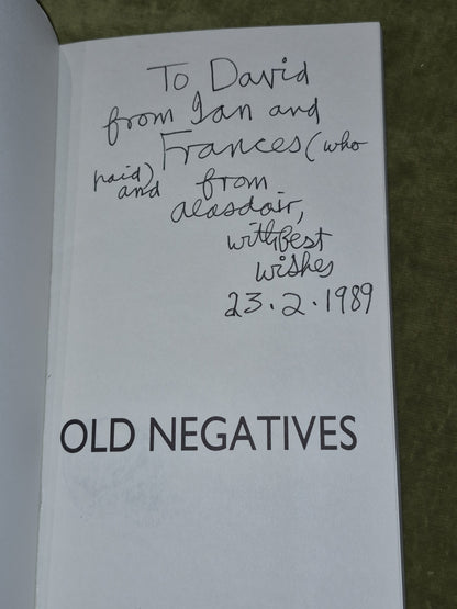 Old Negatives by Alasdair Gray First Edition Signed Paperback3