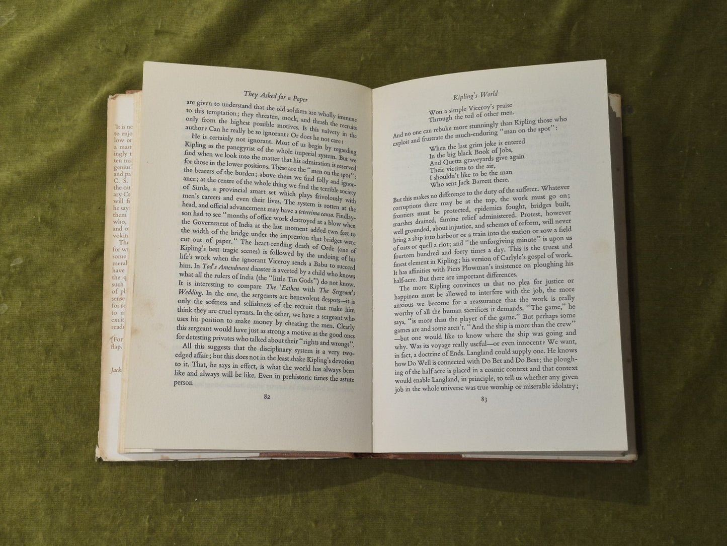They Asked for a Paper Papers and Addresses - C S Lewis ,  1962 1st HB DJ6