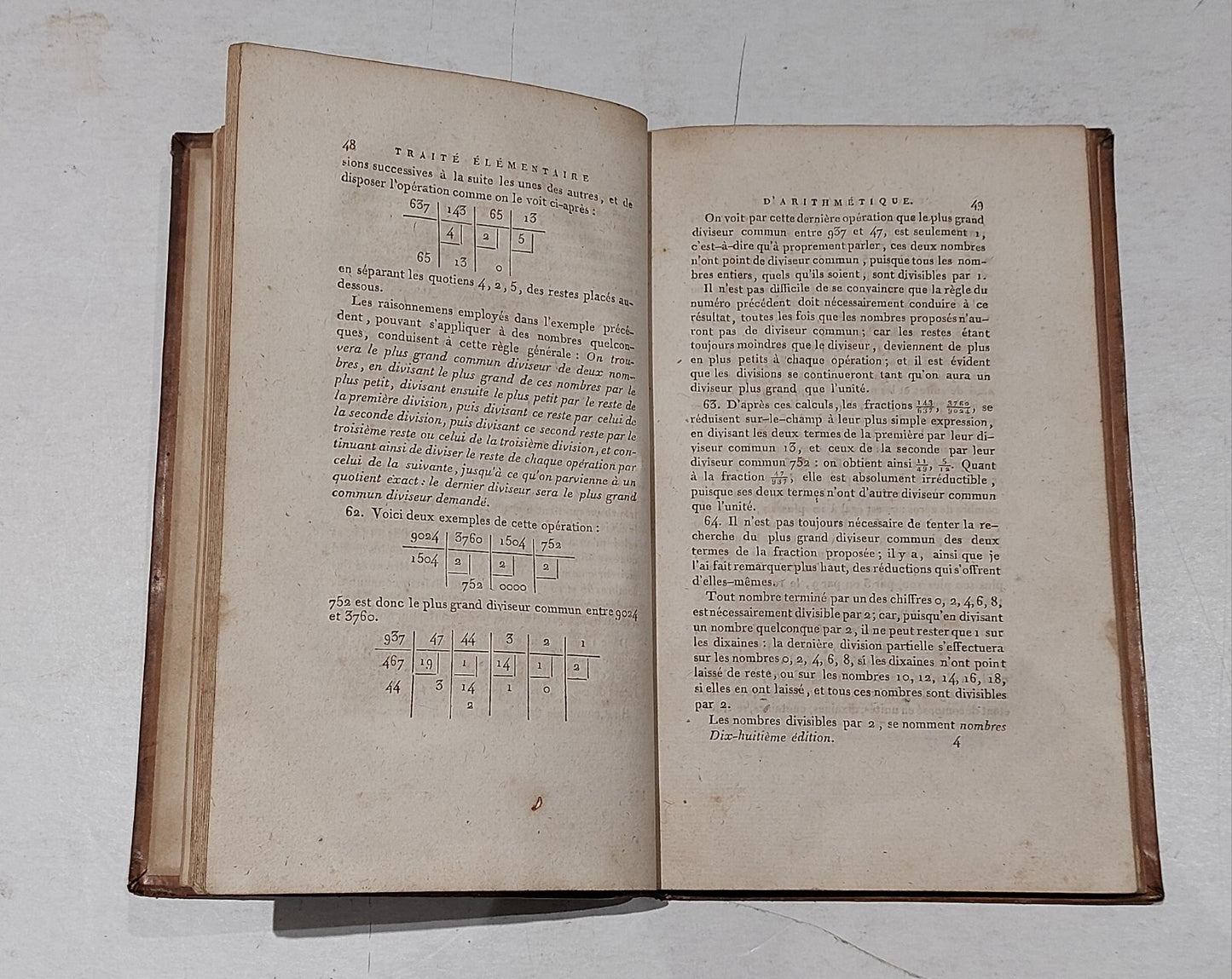 Early 19th Century Book - Traité élémentaire d'Arithmétique (1830) By Lacroix1