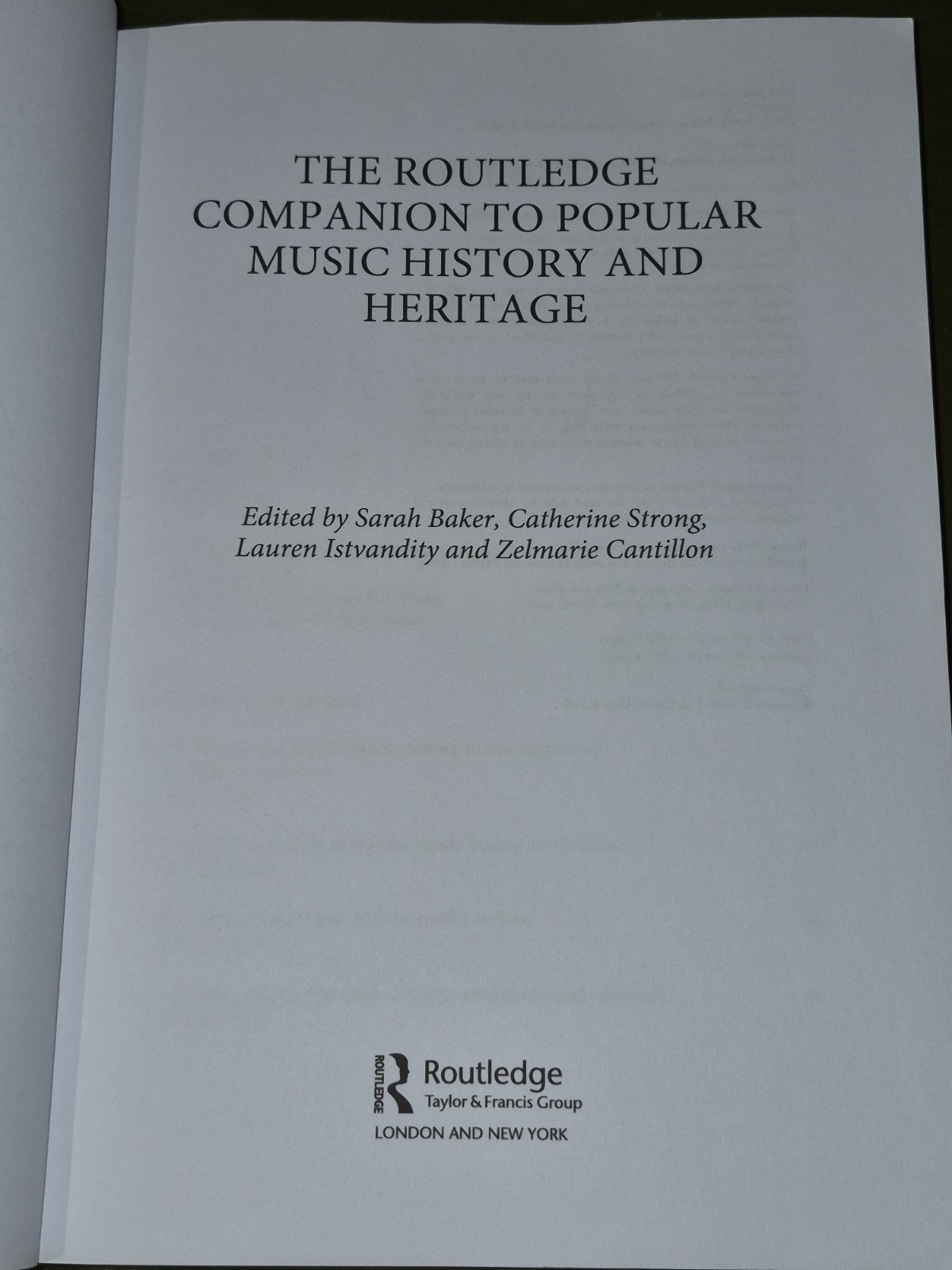 The Routledge Companion to Popular Music History and Heritage (2020 Paperback)3
