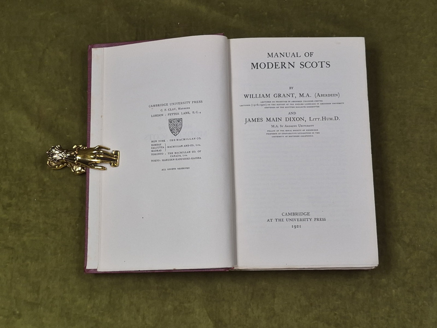 Manual of Modern Scots (1921) William Grant James Main Dixon Cambridge3