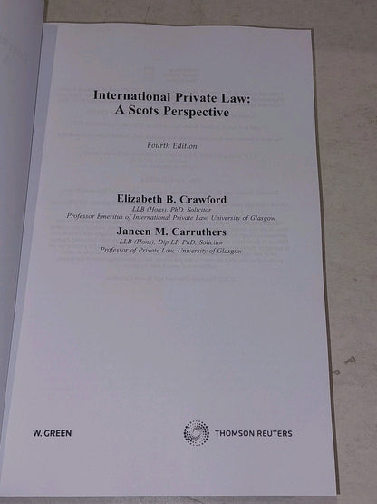 International Private Law A Scots Perspective Crawford & Carrauthers 2015 4th ed2