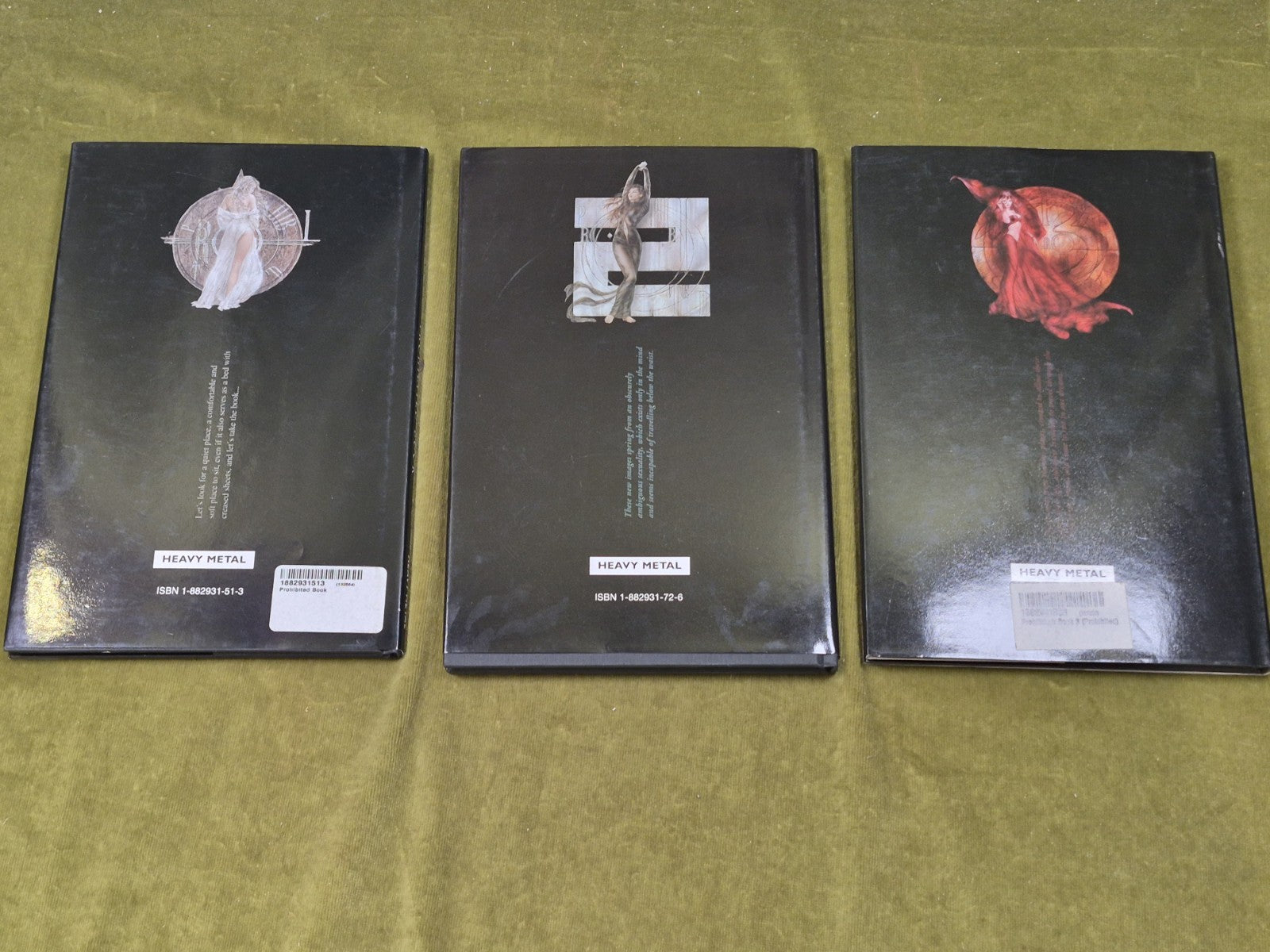 Luis Royo - Prohibited Books #1-3 - Heavy Metal , Adult Art Book HB DJ1