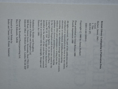 Creed - SIGNED by James Herbert , Hodder & Stoughton 1990 1st HB DJ4