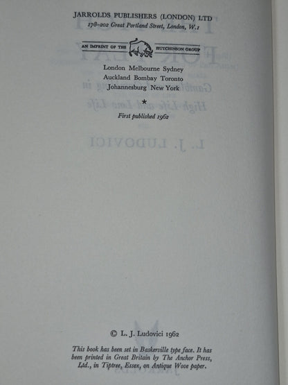 The Itch for Play L.J. Ludovici 1962 1st Ed Gambling History Dust Jacket HC6