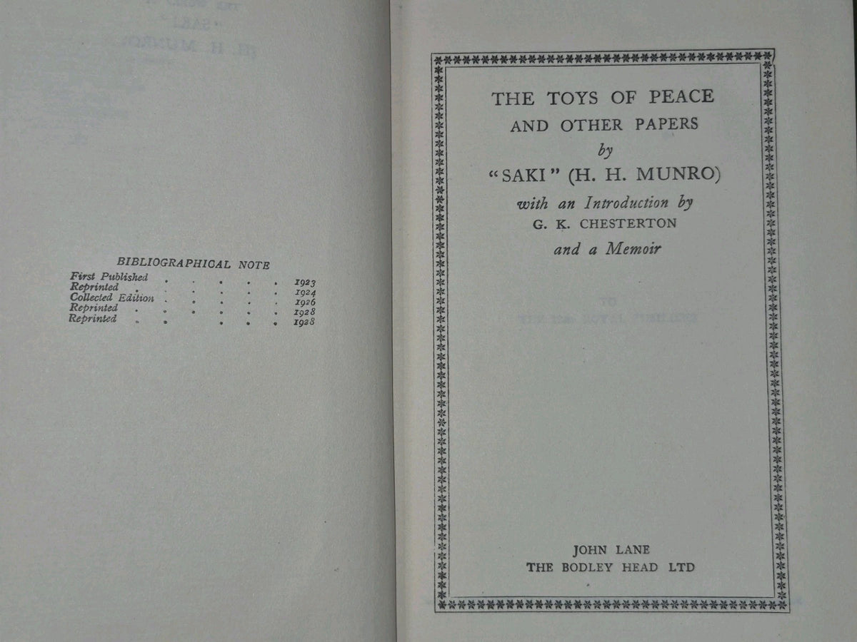 Saki Munro Bodley Head Super Beasts Bassington Westminster Alice Toys 19273