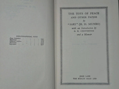 Saki Munro Bodley Head Super Beasts Bassington Westminster Alice Toys 19273