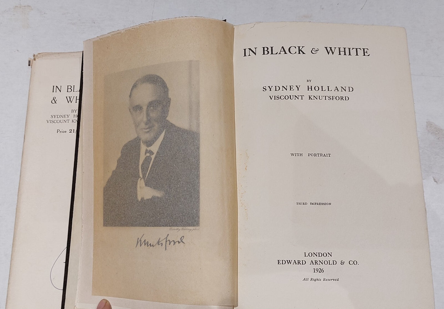 In Black and White (1926) Viscount Knutsford [Edward Arnold & Co] Hb Book4