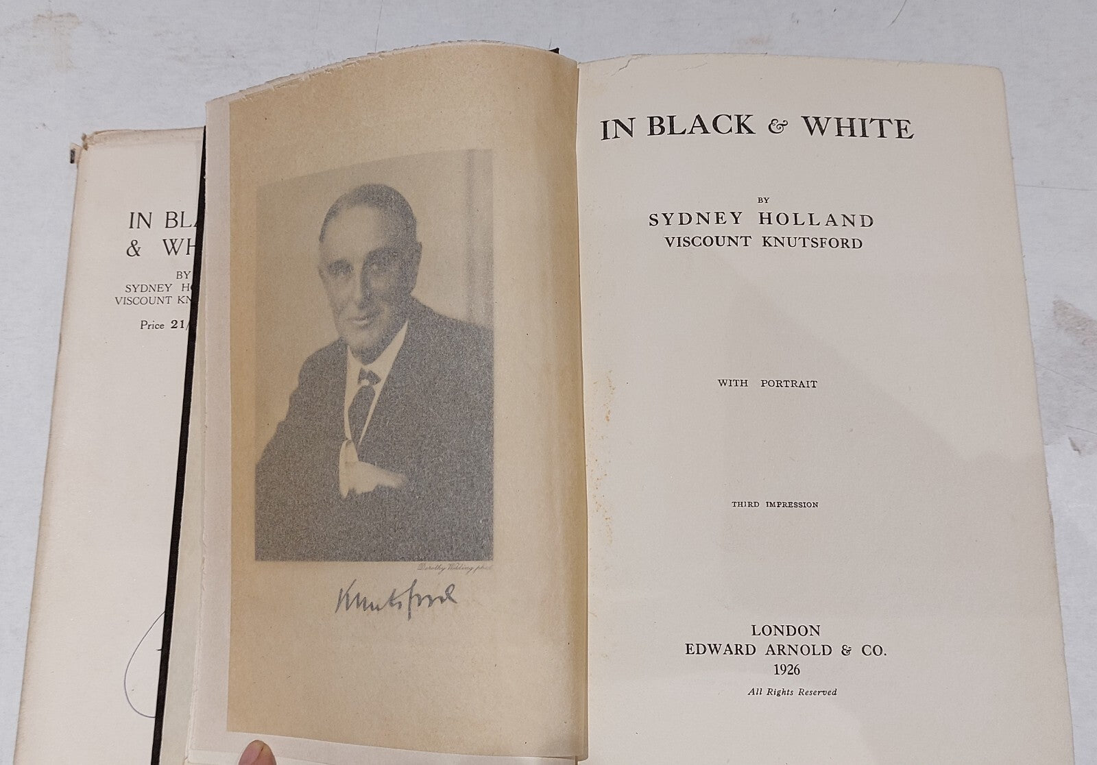 In Black and White (1926) Viscount Knutsford [Edward Arnold & Co] Hb Book4