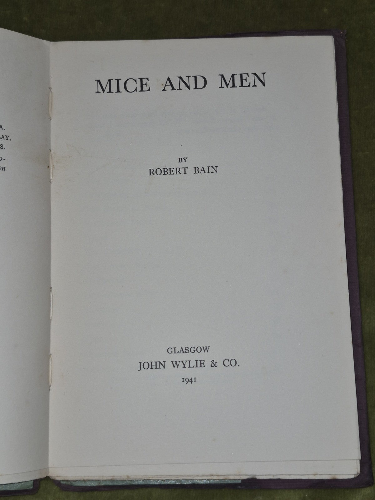  Mice and Men Robert Bain Glasgow John Wylie 1941 5