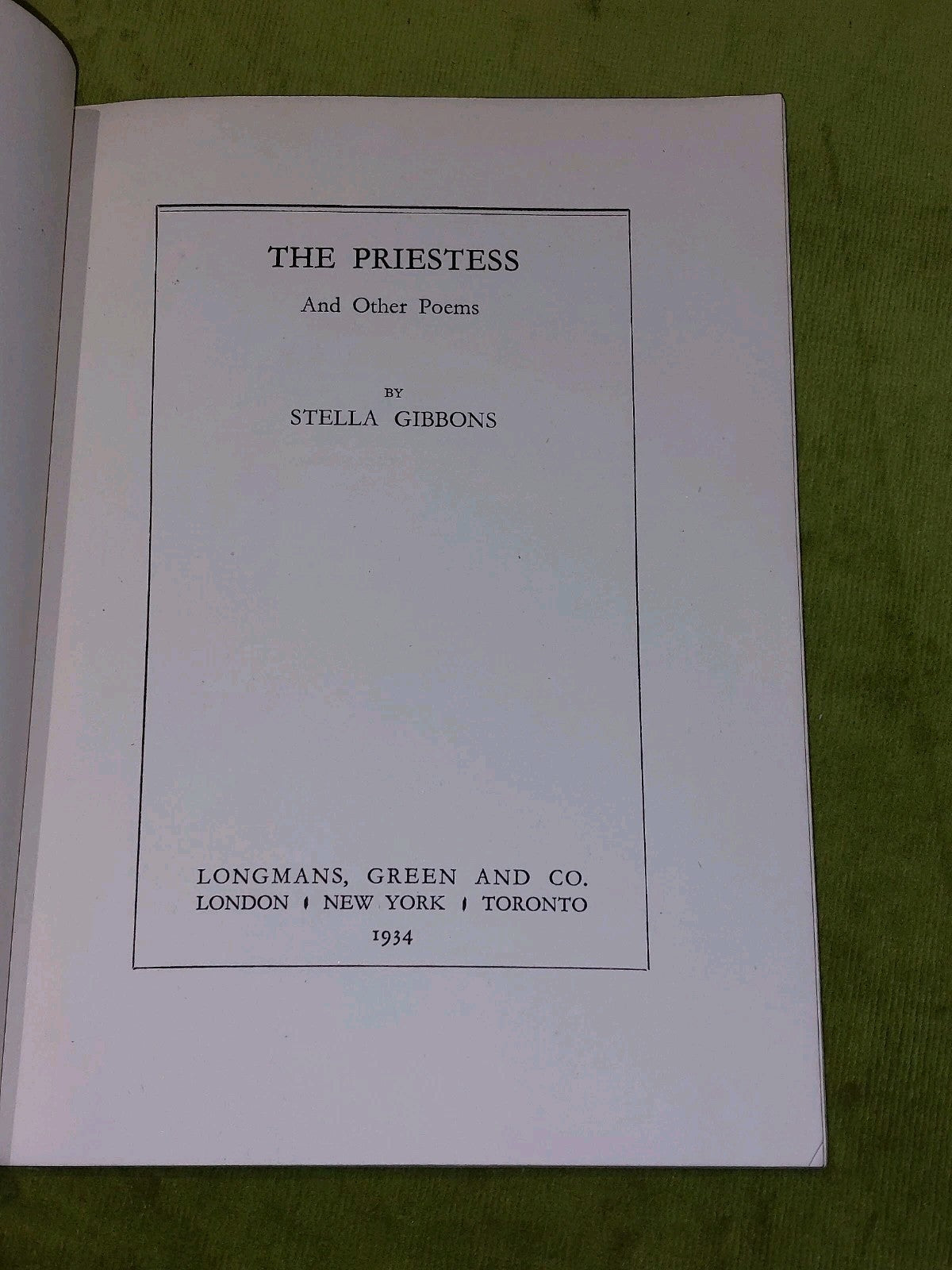The Priestess and Other Poems Stella Gibbons (1934) 1st Edition Rare Paperback2