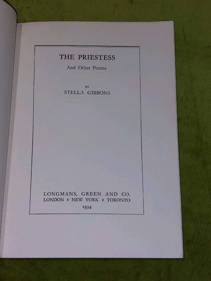 The Priestess and Other Poems Stella Gibbons (1934) 1st Edition Rare Paperback2