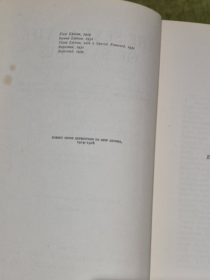 The Sexual Life of Savages; Bronislaw Malinowski; 3rd Edition 19328
