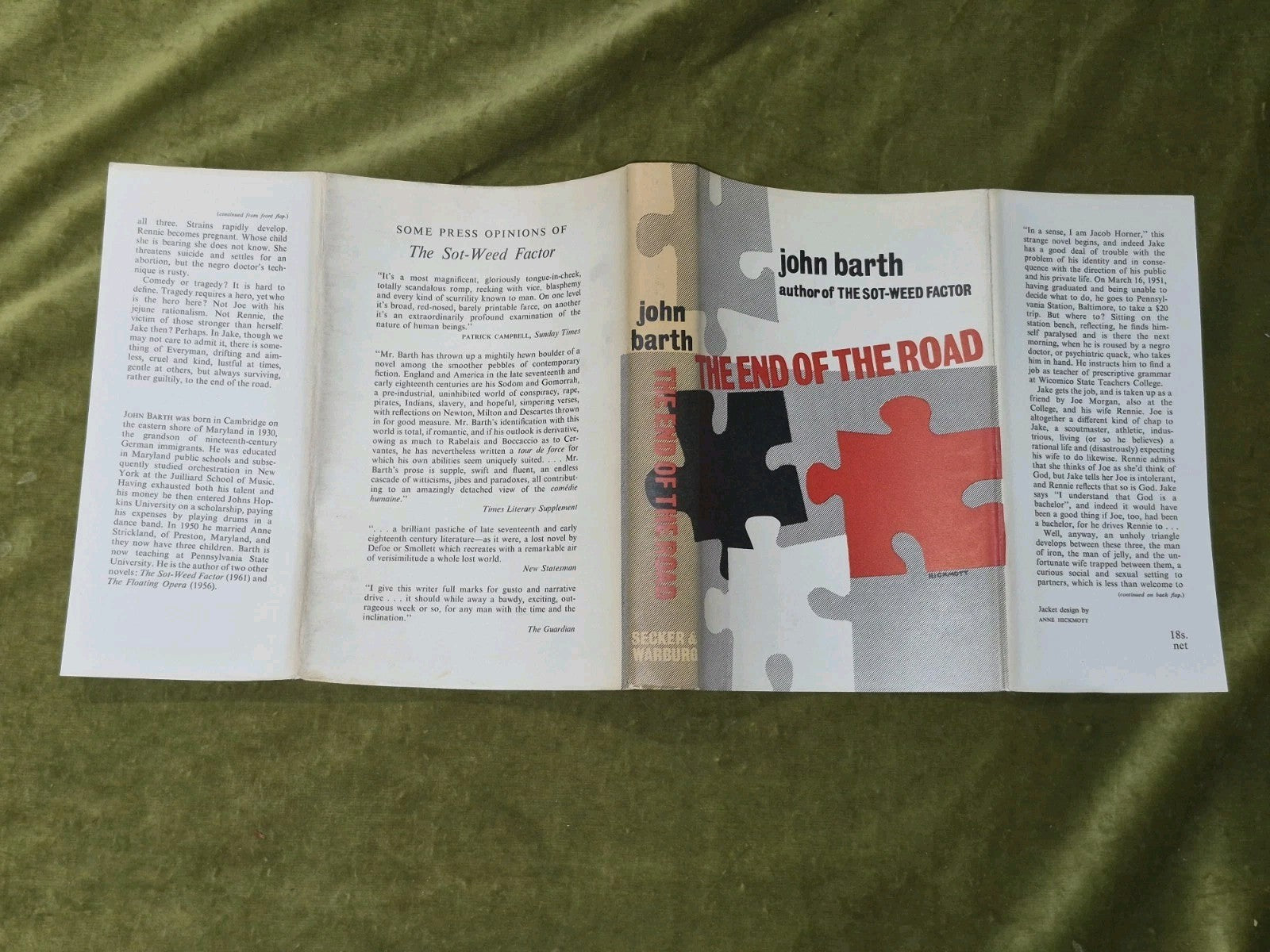 The End of the Road, John Barth. 1962 1st British Edition 3