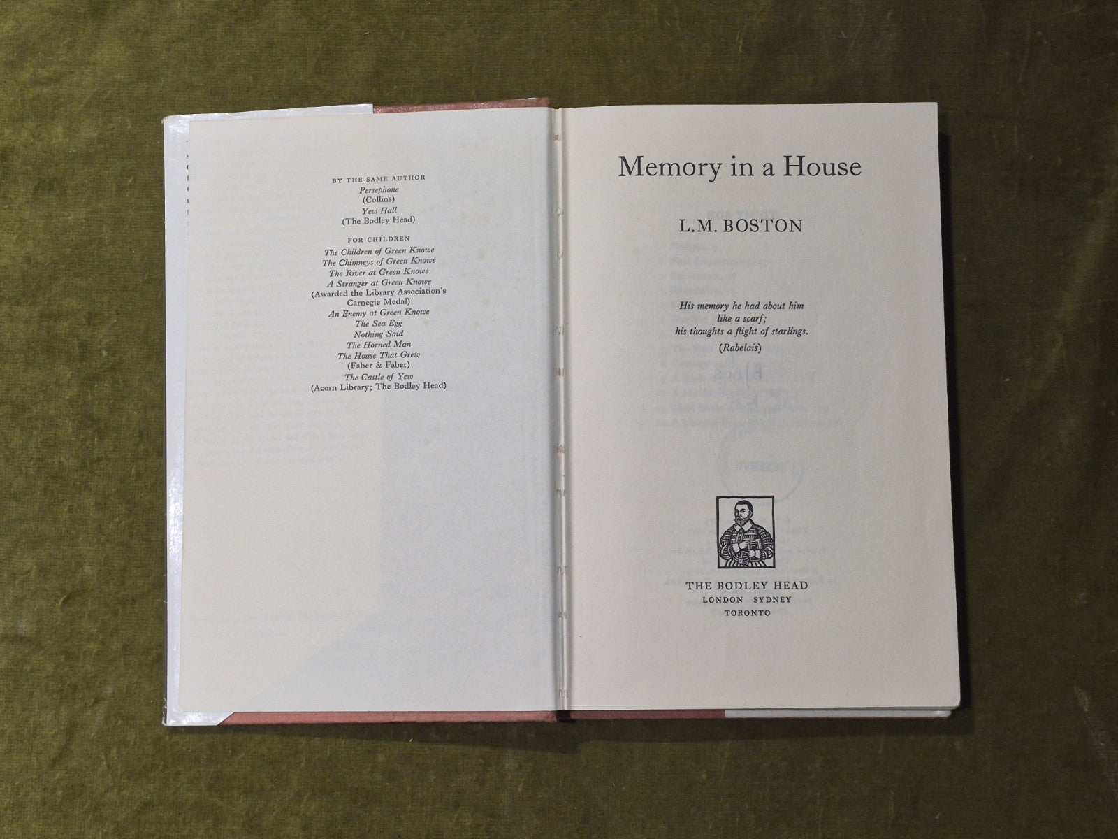 Memory in a House by L. M. Boston - The Bodley Head 19734