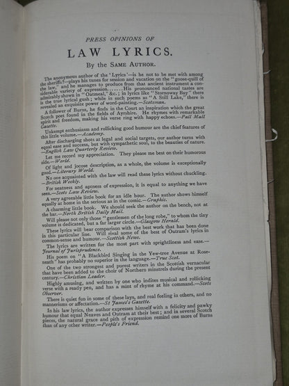 MORE LAW LYRICS  Poems by Robert Bird First Edition London 18984