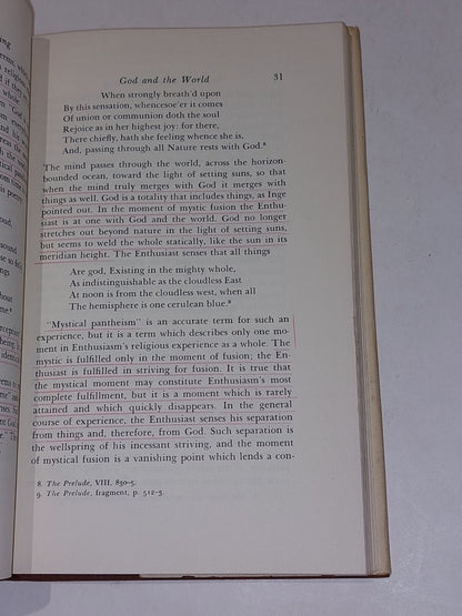 Wordsworth and Schelling: A Topological Study of Romanticism by Hirsch (1960) Hb7