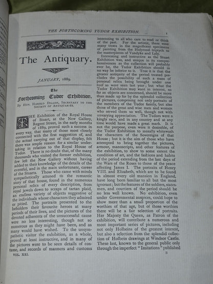 3 Bound Volumes of The Antiquary A Magazine: 1887, 1885, 1890 Elliot Stock4